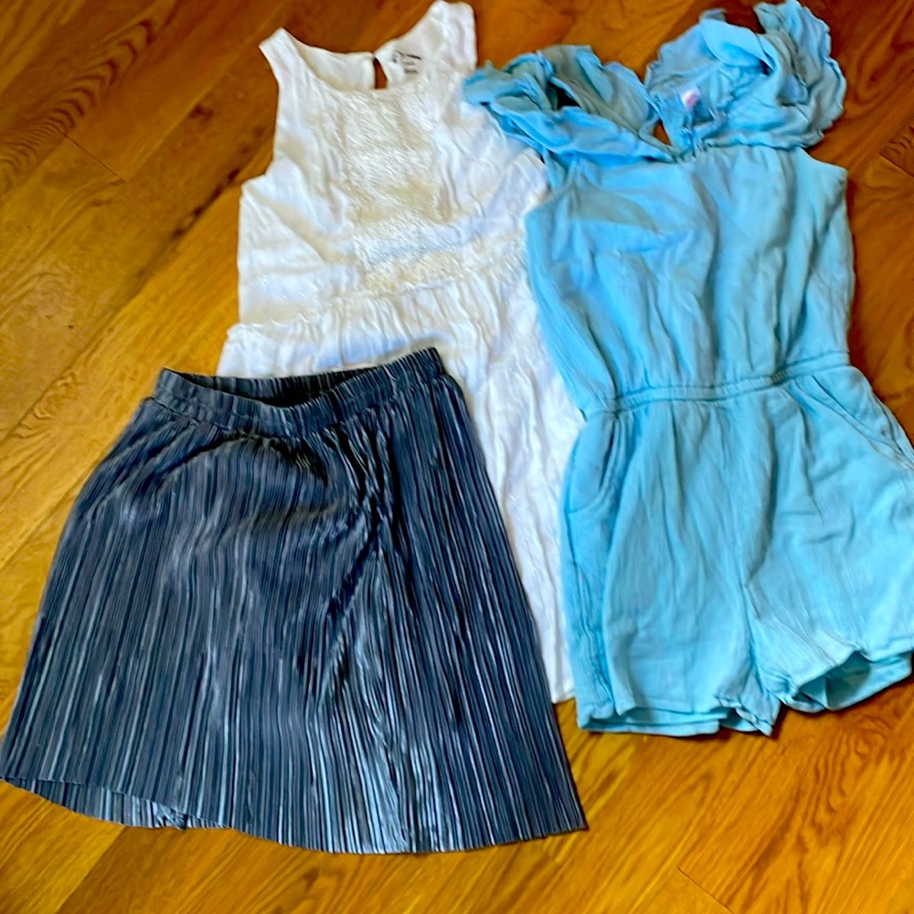 Size 10 girls dress, skirt and romper